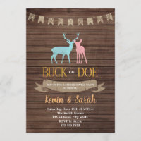 Buck or doe gender reveal party invitation