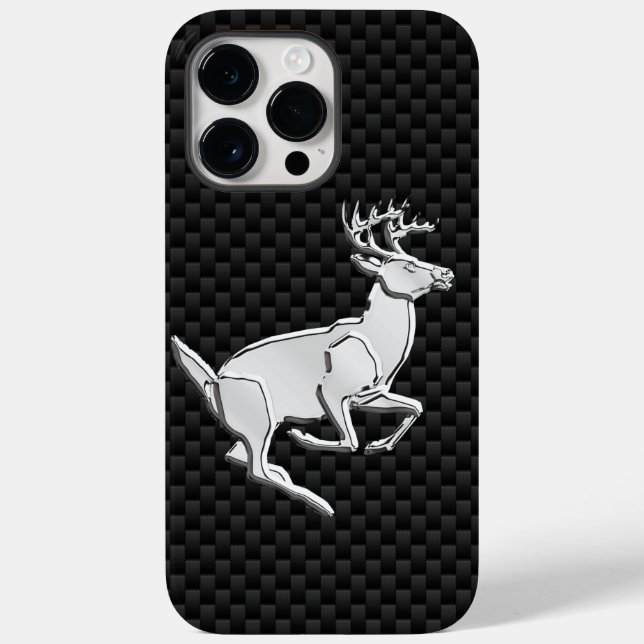Buck Running White Tail Deer on Carbon Fiber Case-Mate iPhone Case (Back)