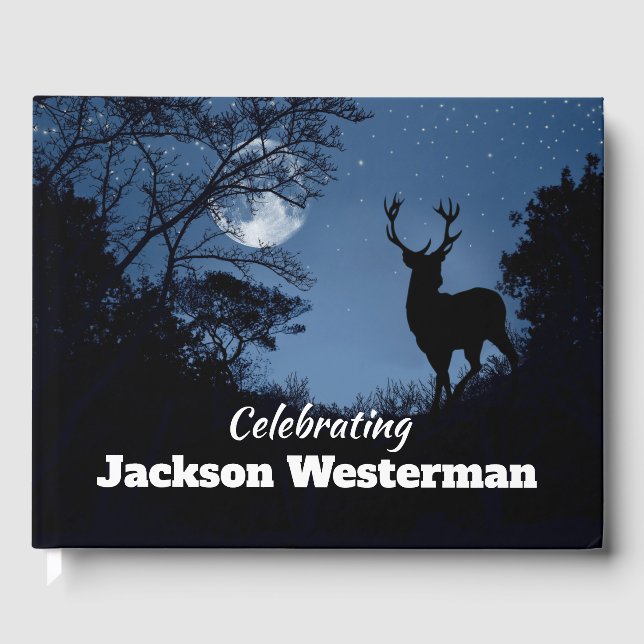 Buck Silhouette at Night Memorial  Guest Book (Front)