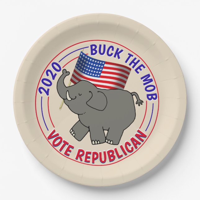 Buck The Mob Vote GOP Election  Paper Plates (Front)