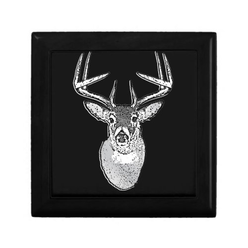 Buck trophy on Black White Tail Deer Keepsake Box