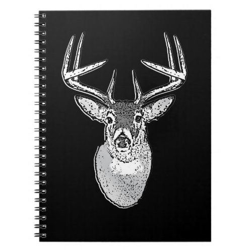 Buck trophy on Black White Tail Deer Notebook