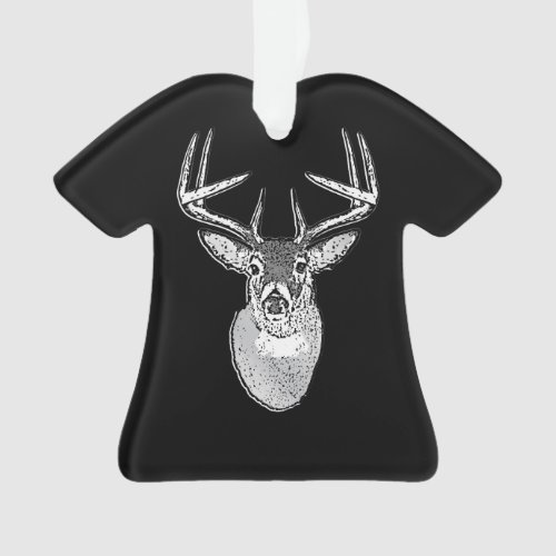 Buck trophy on Black White Tail Deer Ornament