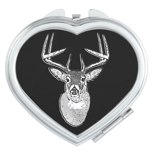 Buck trophy on Black White Tail Deer Vanity Mirror