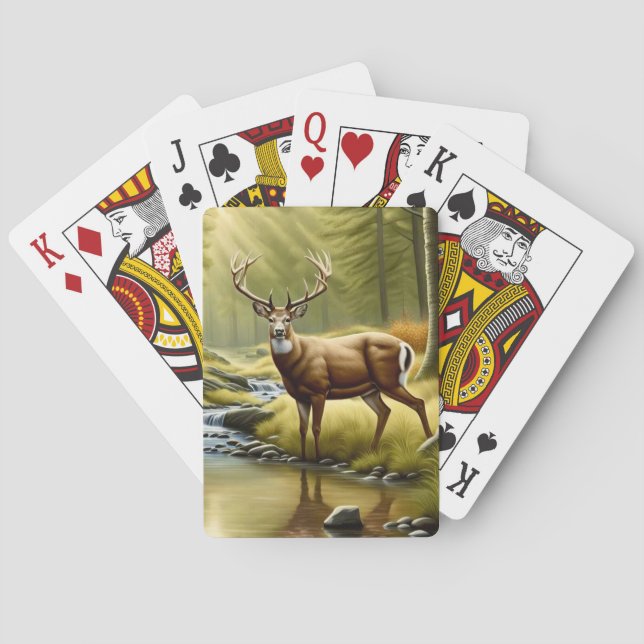 Buck White Tailed Deer  Poker Cards (Back)