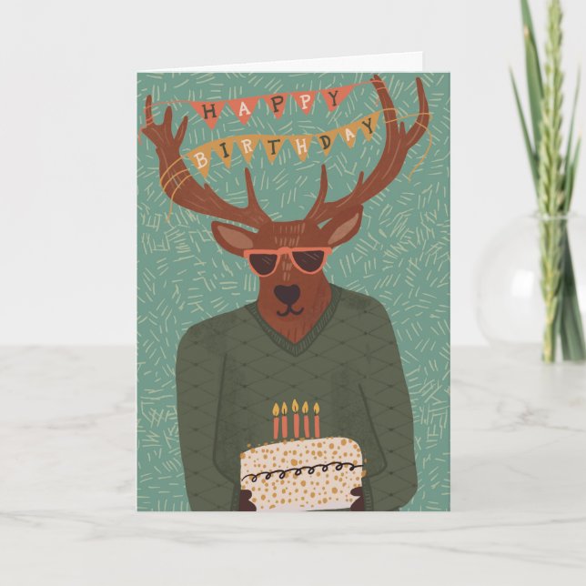 Buck Wild Adult Birthday Greeting Card (Front)