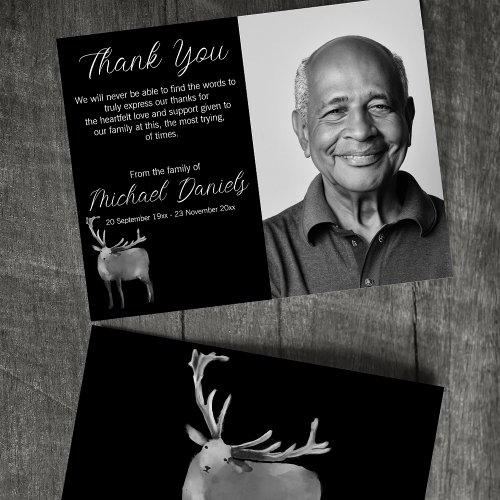 Buck with Antlers Funeral Thank You Cards