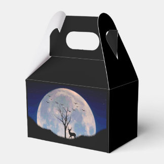 Buck with Big Rack Against Full Moon Favor Boxes