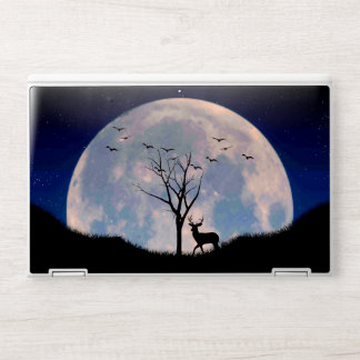 Buck with Big Rack Against Full Moon HP Laptop Skin