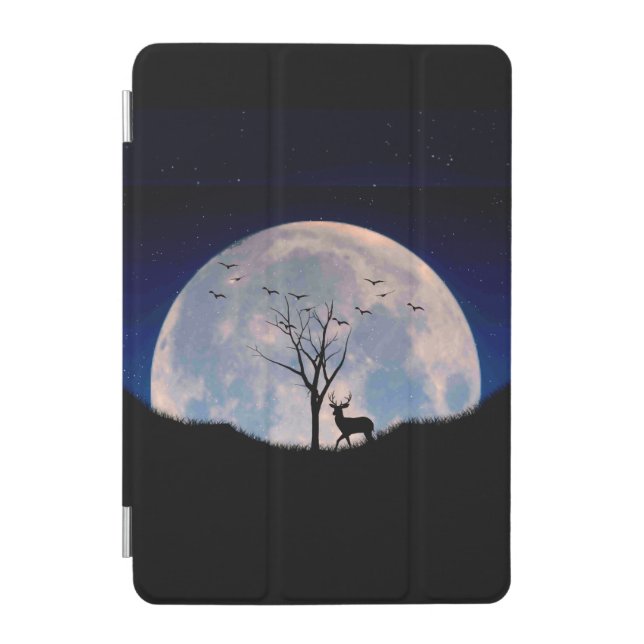 Buck with Big Rack Against Full Moon iPad Mini Cover (Front)