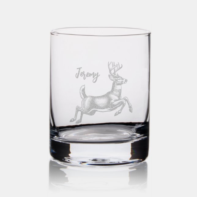 Buck wth Nice Rack Etched Glassware (Glassware)