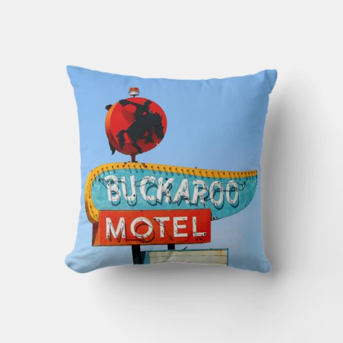 Buckaroo and Pony Soldier Motels Tucumcari NM Throw Pillow