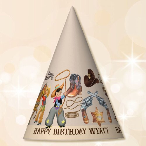 Buckaroo Cowboy Birthday Party Boys Name Cute Party Hat