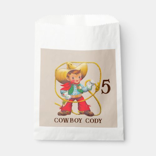 Buckaroo Cowboy Boys Birthday Name  Age Favor Bag