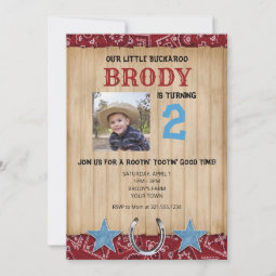Buckaroo Cowboy Themed Birthday Invitation | Zazzle