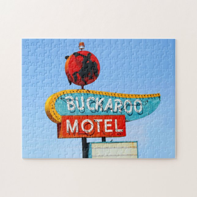 Buckaroo Motel Sign, Route 66, Tucumcari, N.M. Jigsaw Puzzle (Horizontal)
