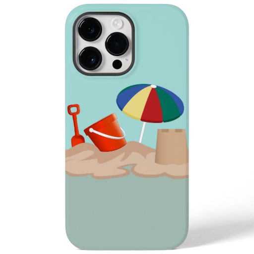Bucket and Spade Beach Scene Illustration Case-Mate iPhone 14 Pro Max Case