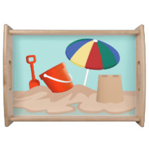 Bucket and Spade Beach Scene Illustration