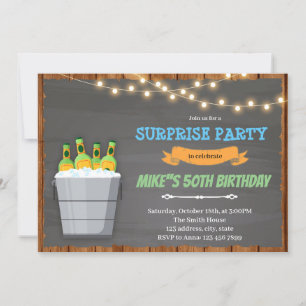Bucket beer birthday invitation