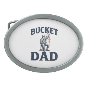 Bucket Dad Fishing Vintage Engraving Design_1 Belt Buckle