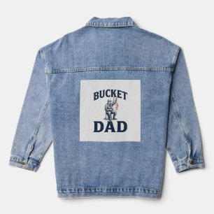 Bucket Dad Fishing Vintage Engraving Design_1 Denim Jacket