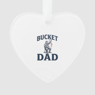 Bucket Dad Fishing Vintage Engraving Design_1 Ornament