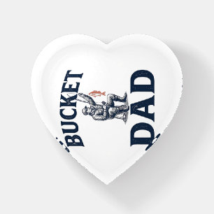 Bucket Dad Fishing Vintage Engraving Design_1 Paperweight
