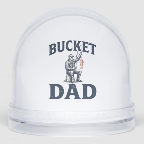 Bucket Dad Fishing Vintage Engraving Design_1 Snow Globe