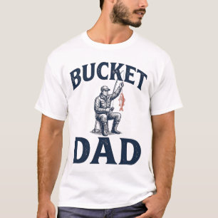Bucket Dad Fishing Vintage Engraving Design_1 T-Shirt