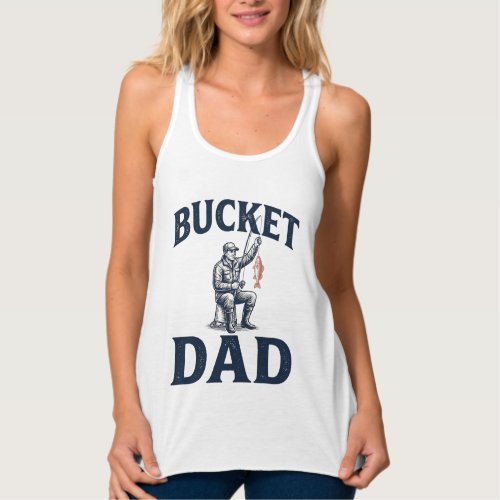 Bucket Dad Fishing Vintage Engraving Design_1 Tank Top
