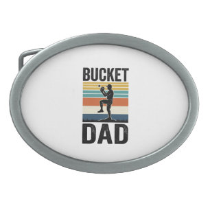 Bucket Dad Retro Baseball Father Vector Design_1 Belt Buckle
