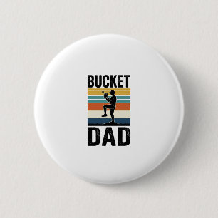 Bucket Dad Retro Baseball Father Vector Design_1 Button