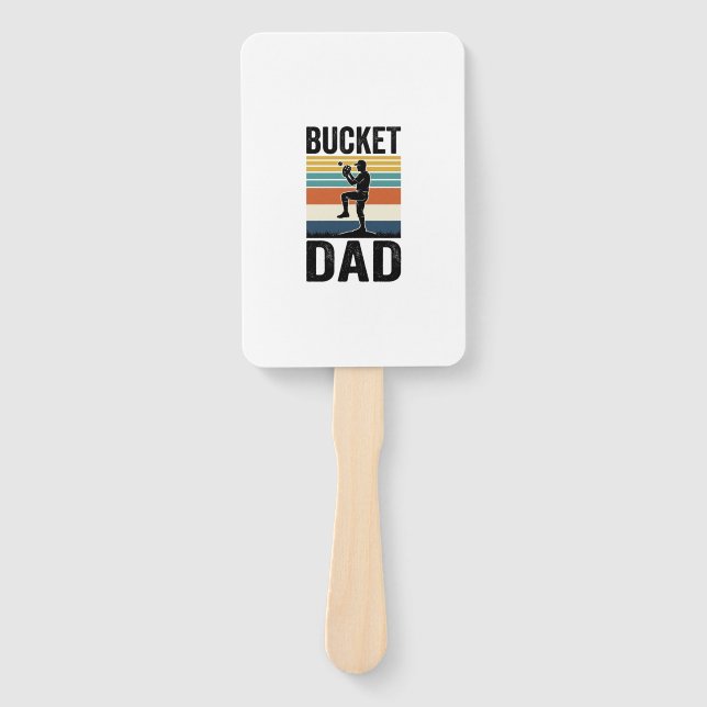 Bucket Dad Retro Baseball Father Vector Design_1 Hand Fan (Front)