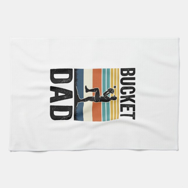 Bucket Dad Retro Baseball Father Vector Design_1 Kitchen Towel (Horizontal)