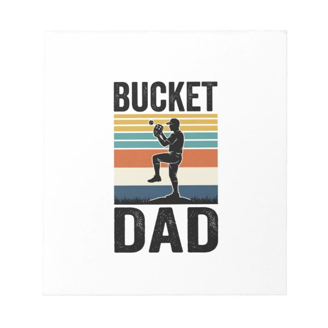 Bucket Dad Retro Baseball Father Vector Design_1 Notepad (Front)