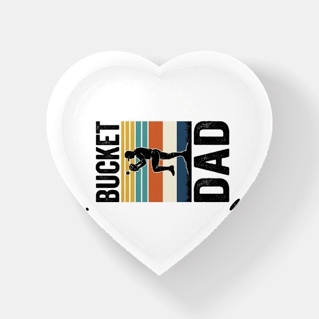 Bucket Dad Retro Baseball Father Vector Design_1 Paperweight (Front)
