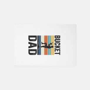 Bucket Dad Retro Baseball Father Vector Design_1 Rug