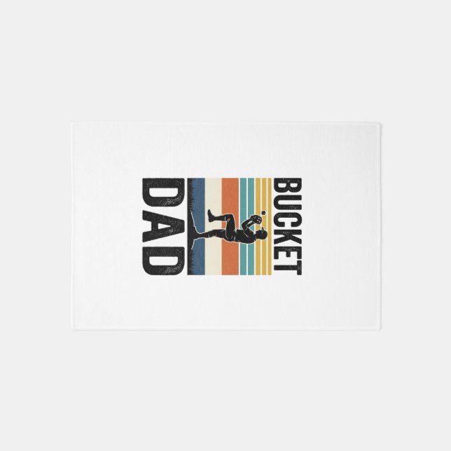 Bucket Dad Retro Baseball Father Vector Design_1 Rug (Front)
