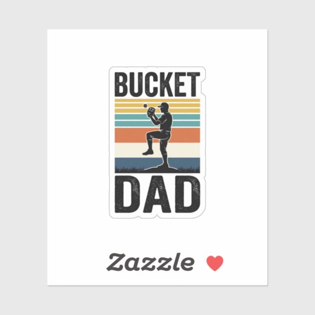 Bucket Dad Retro Baseball Father Vector Design_1 Sticker (Sheet)