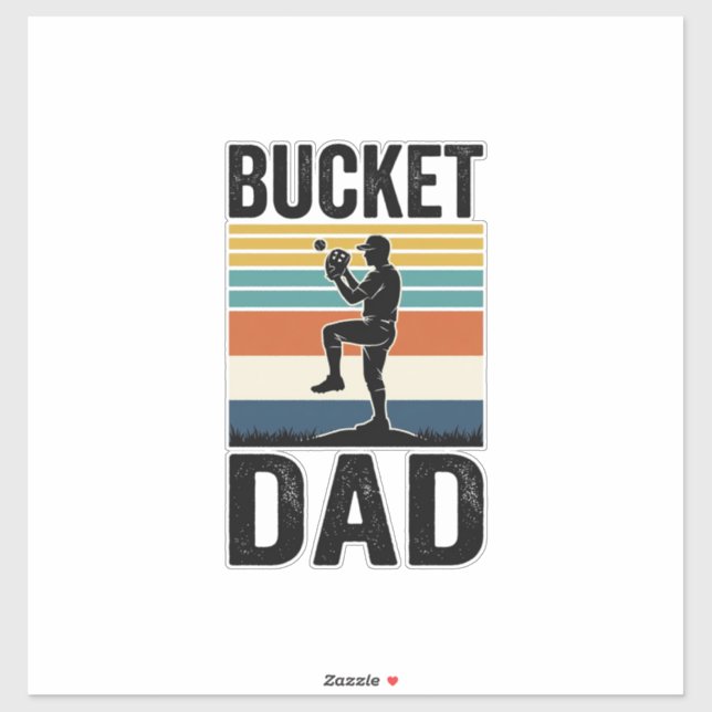 Bucket Dad Retro Baseball Father Vector Design_1 Sticker (Sheet)