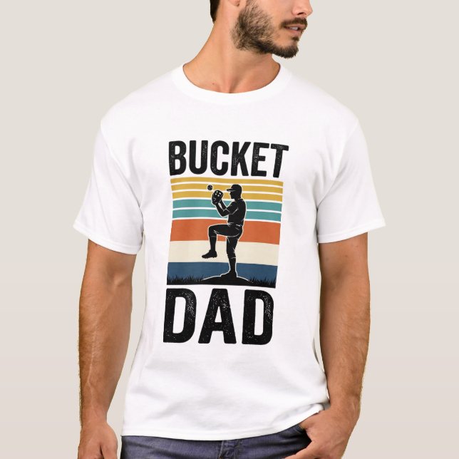 Bucket Dad Retro Baseball Father Vector Design_1 T-Shirt (Front)