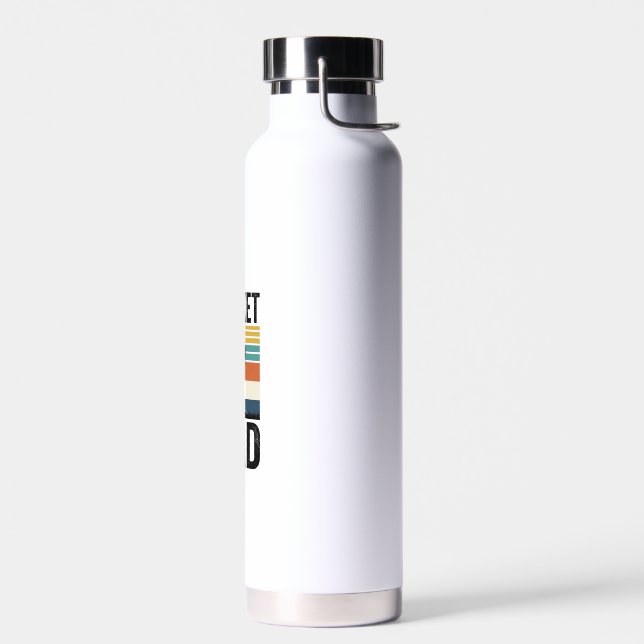 Bucket Dad Retro Baseball Father Vector Design_1 Water Bottle (Left)