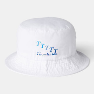 Bucket Hat - Name and Stepped Monogram Blue