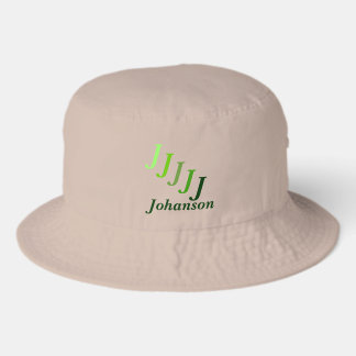 Bucket Hat - Name and Stepped Monogram (greens)