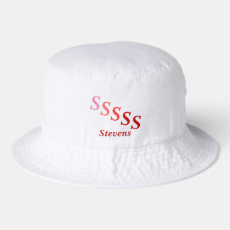 Bucket Hat - Name and Stepped Monogram (reds)