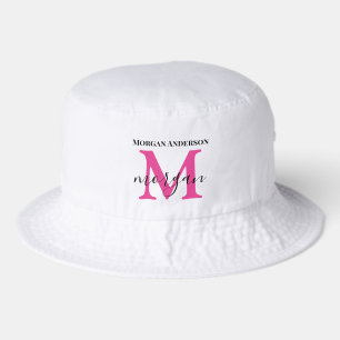 Bucket Hat White Womens Custom Personalized Golfer