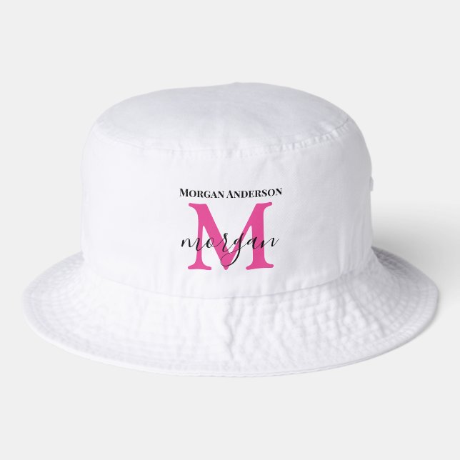 Bucket Hat White Womens Custom Personalized Golfer (Front)