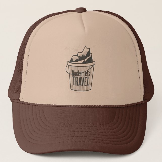 Bucket Let's Travel Trucker Hat (Front)