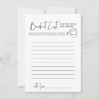 Bucket List | Bridal Shower Game