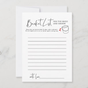 Bucket List Bridal Shower Game